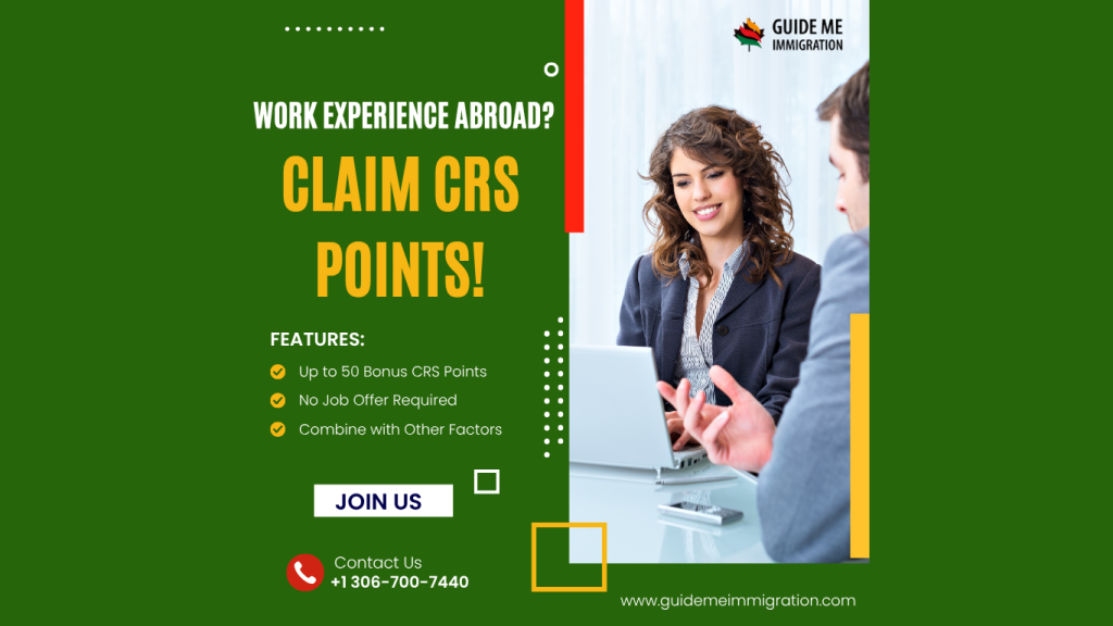 Skilled professional reviewing Canadian Express Entry application documents with a laptop and immigration guidebooks on a desk